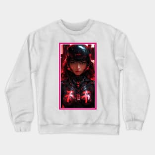 Anime Race Girl | Quality 3D Anime Artwork | Pink Red Black Blue Chibi Manga Anime Art Crewneck Sweatshirt